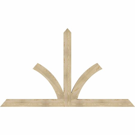 Ekena Millwork Richland Rough Sawn Timber Gable Bracket, Douglas Fir, 108"W x 63"H x 4"D x 6"F, 14/12 Pitch GBW108X63X0406RIC00RDF